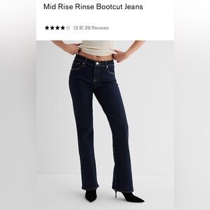 Express Dark Mid-Rise Rinse Bootcut Jeans